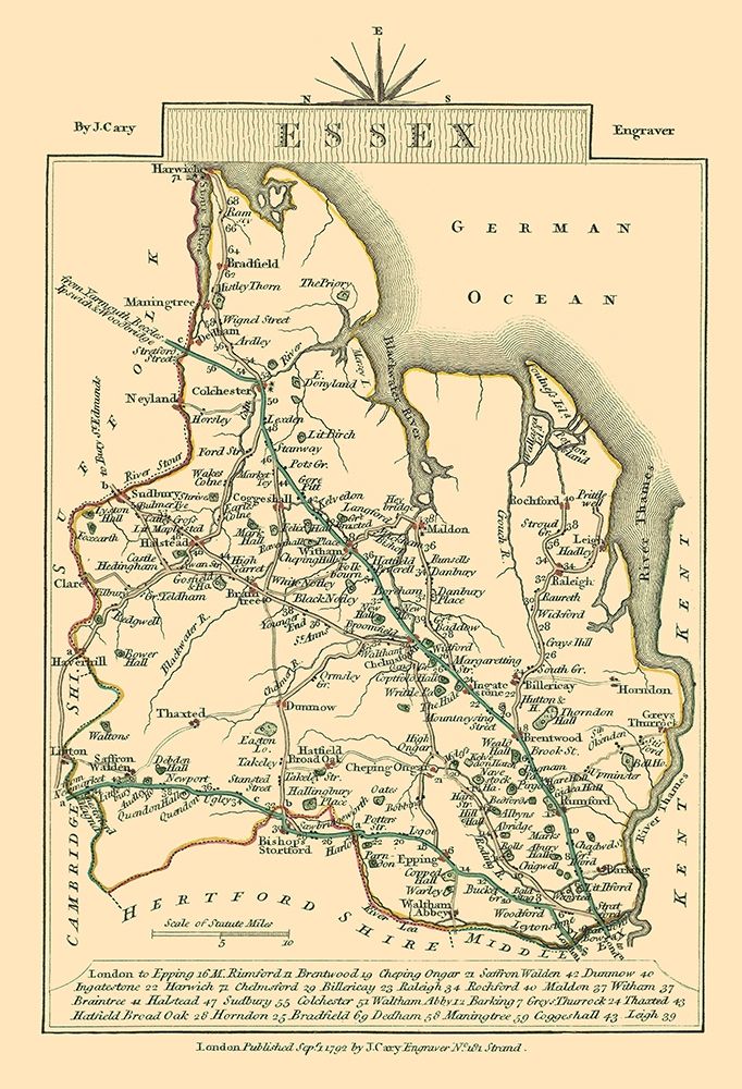 Great Britain Essex County England - Cary 1792