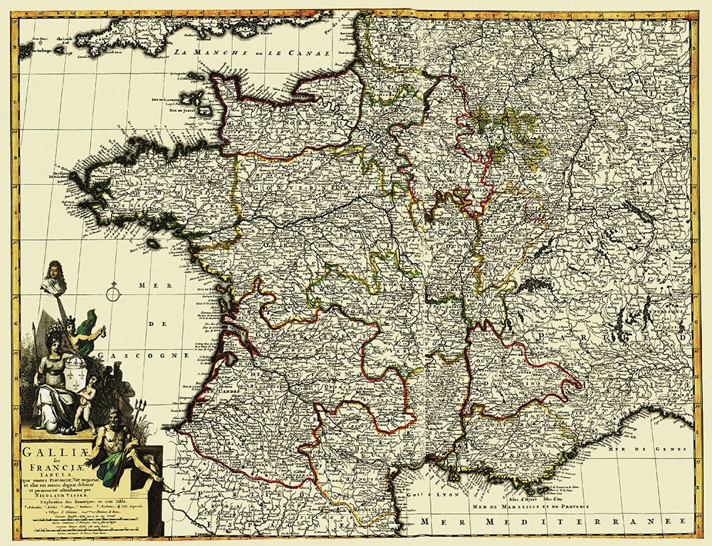 Western Part Europe with France - 1653