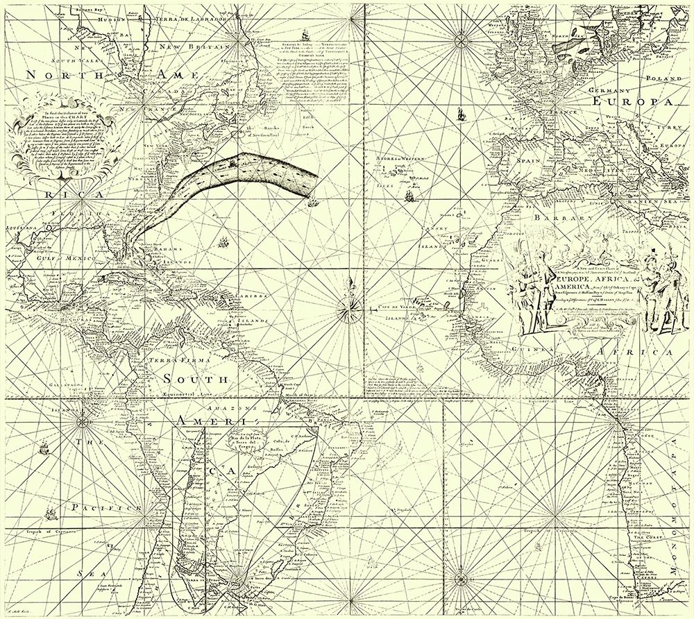Europe Africa America - Wright 1768