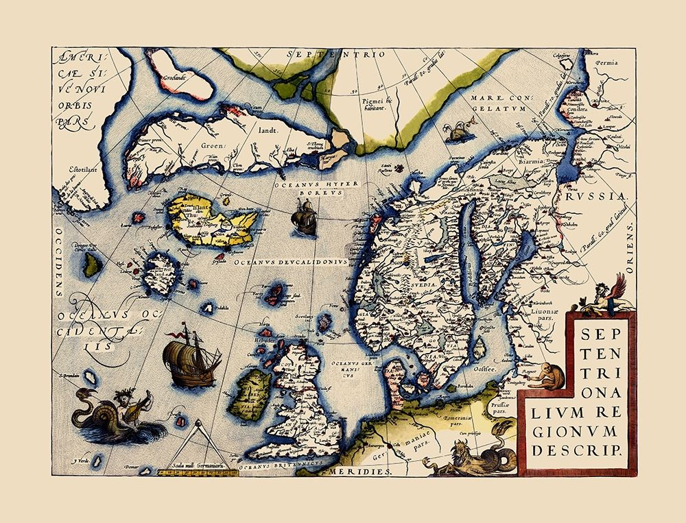 North Atlantic Northern Hemisphere - Ortelius 1587