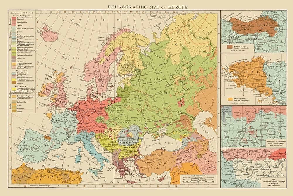 Ethnic Distribution of Europe - Times London 1895