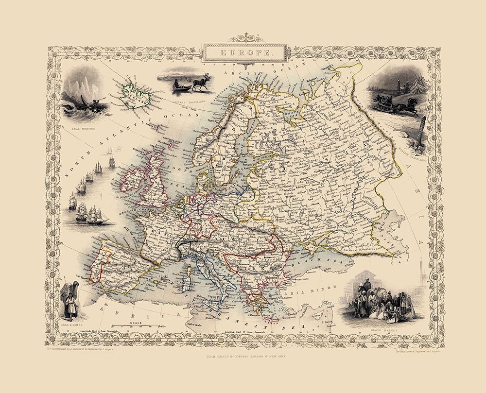 Europe - Tallis 1851