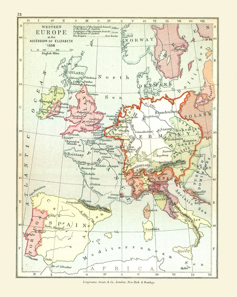 Western Europe 1558 - Gardiner 1902