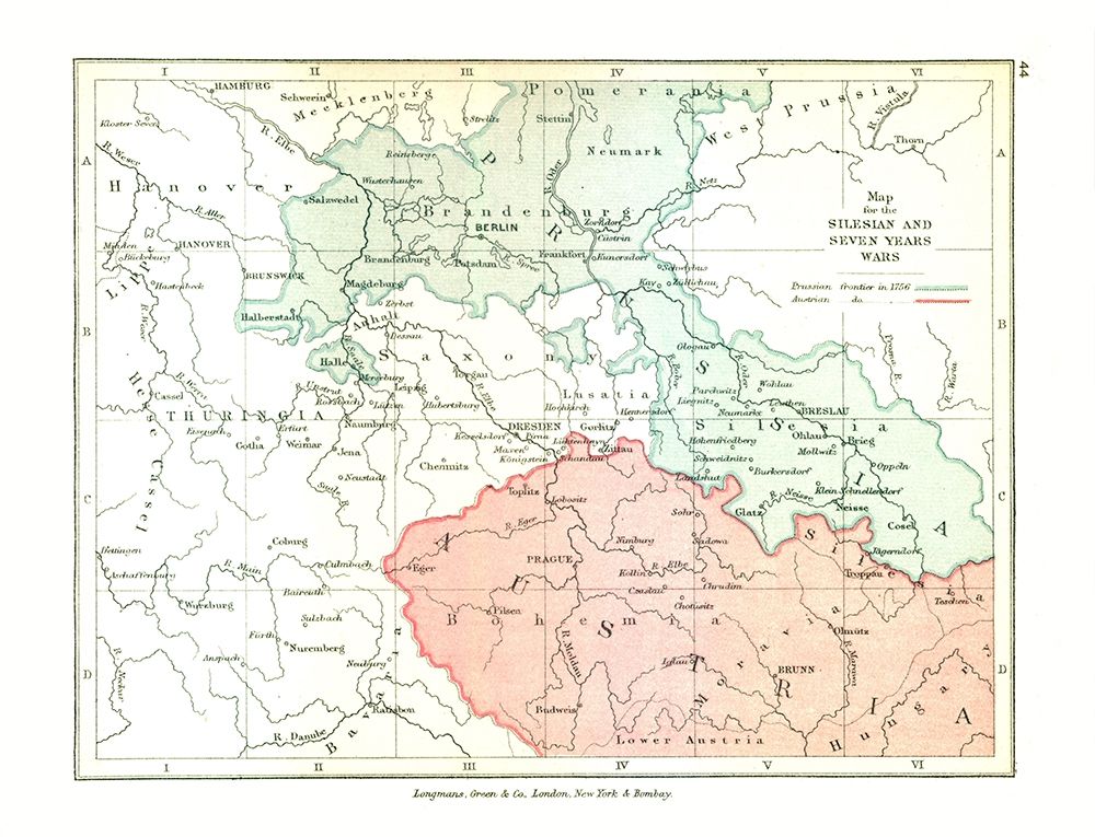 Silesian Seven Years Wars Europe - Gardiner 1902