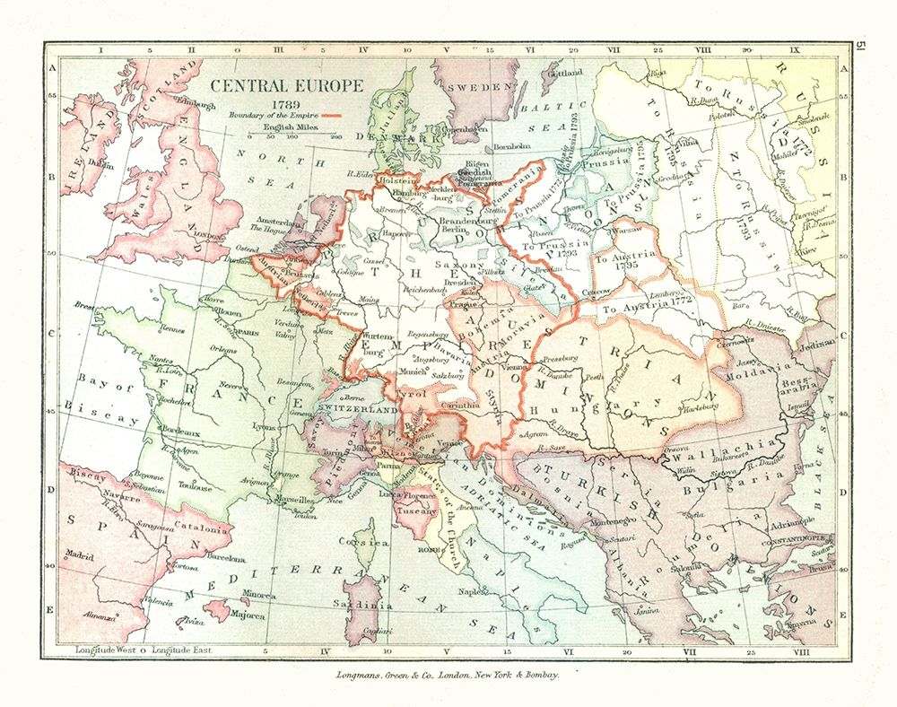 Central Europe 1789 - Gardiner 1902