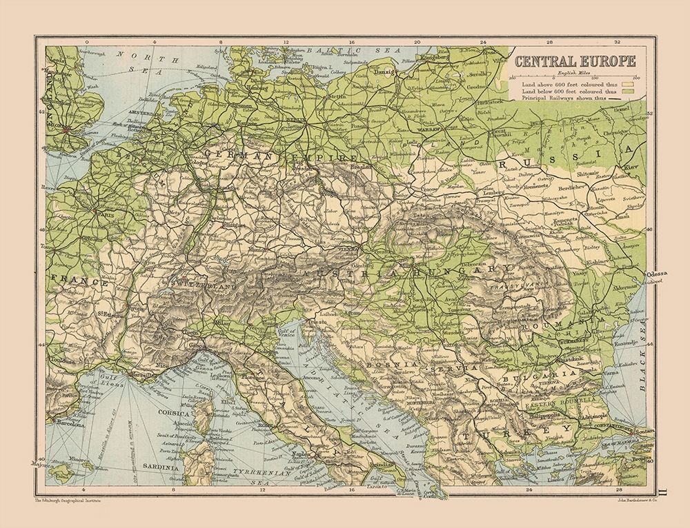 Central Europe - Bartholomew 1892