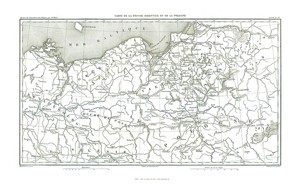 Europe East Prussia Poland - Thiers 1866