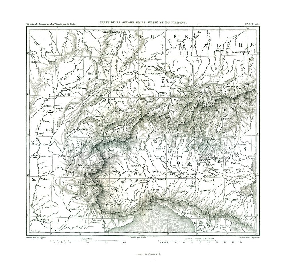 Swabia Germany Piedmont Italy Europe - Thiers 1866