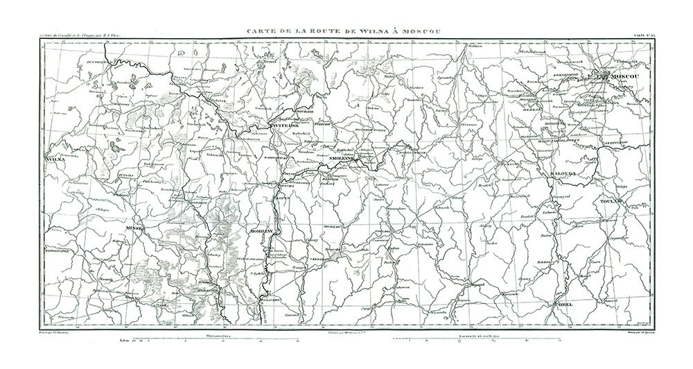 Route from Vilnius to Moscow - Thiers 1866