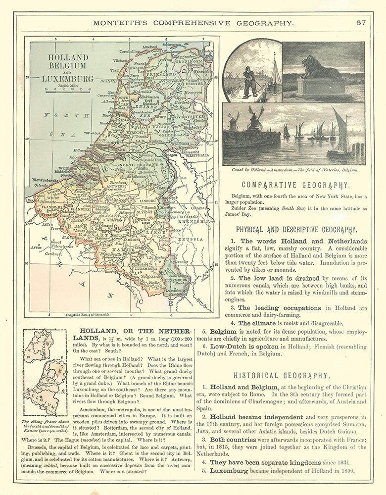 Europe Luxemburg Holland Belgium - Monteith 1882