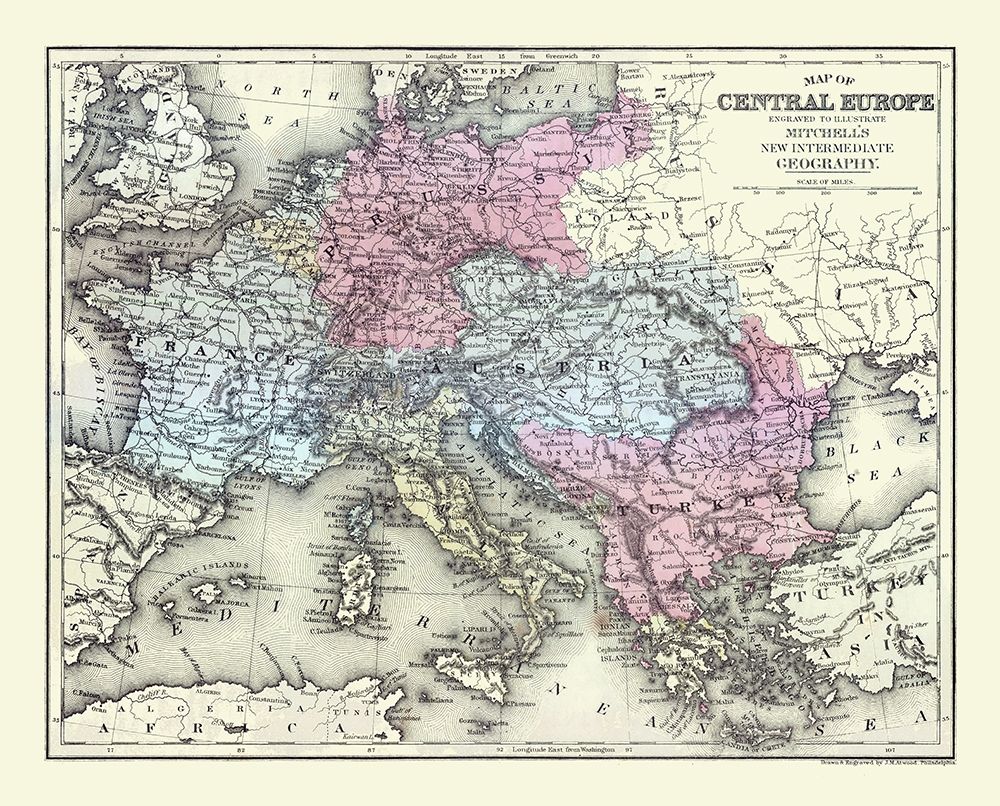 Central Europe - Mitchell 1877