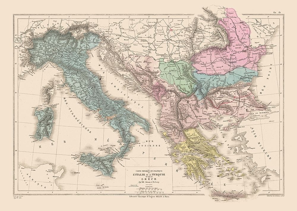 Europe Italy Turkey Greece - Drioux 1882