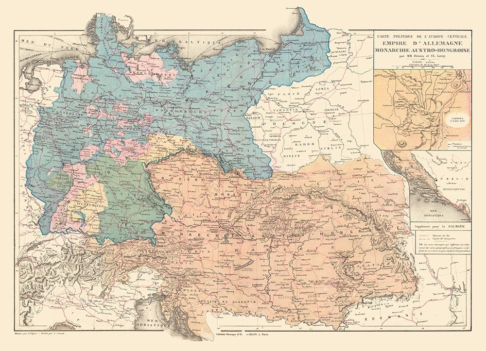 Europe German Empire Austria Hungary - Drioux 1882