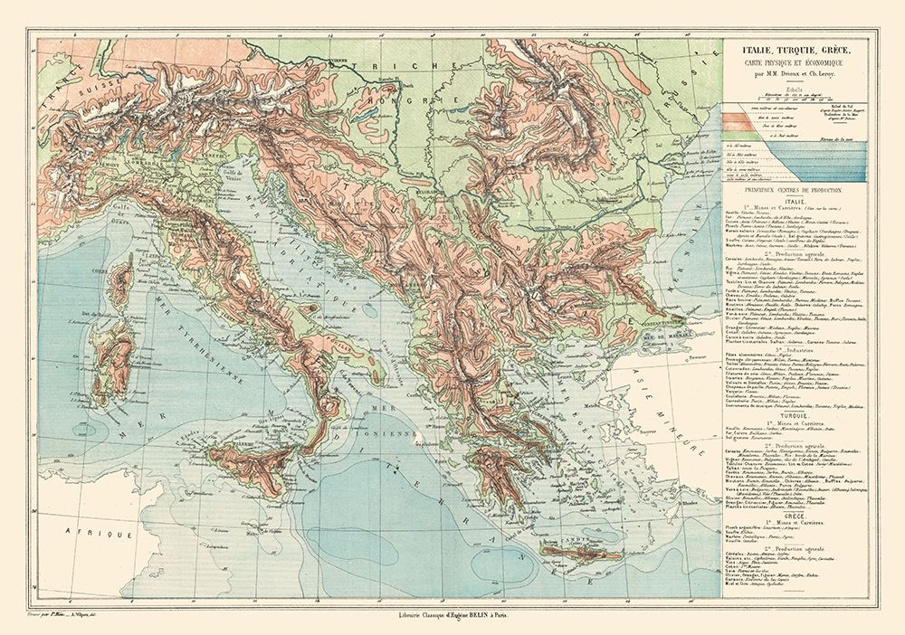Europe Italy Turkey Greece - Drioux 1882