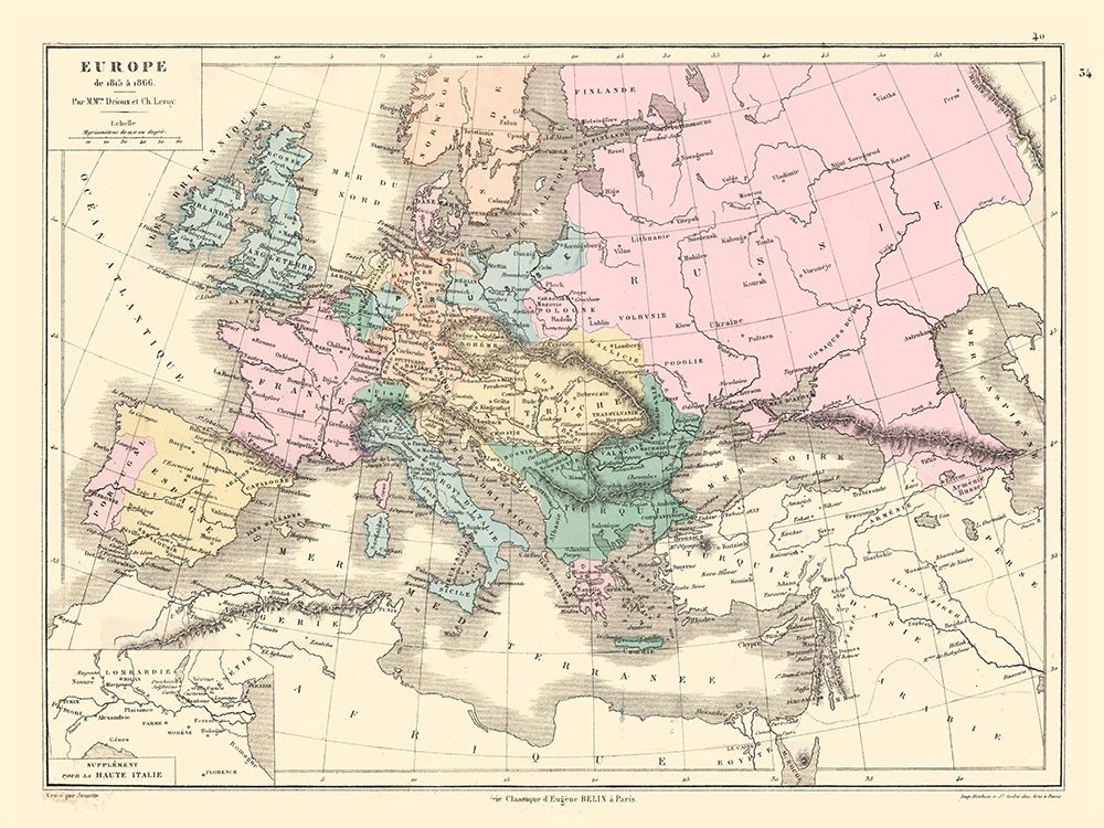 Europe 1815 to 1866 - Drioux 1882