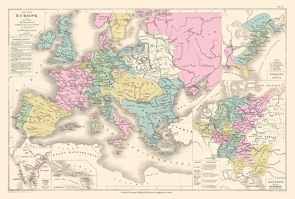 Europe 1715 to 1789 - Drioux 1882