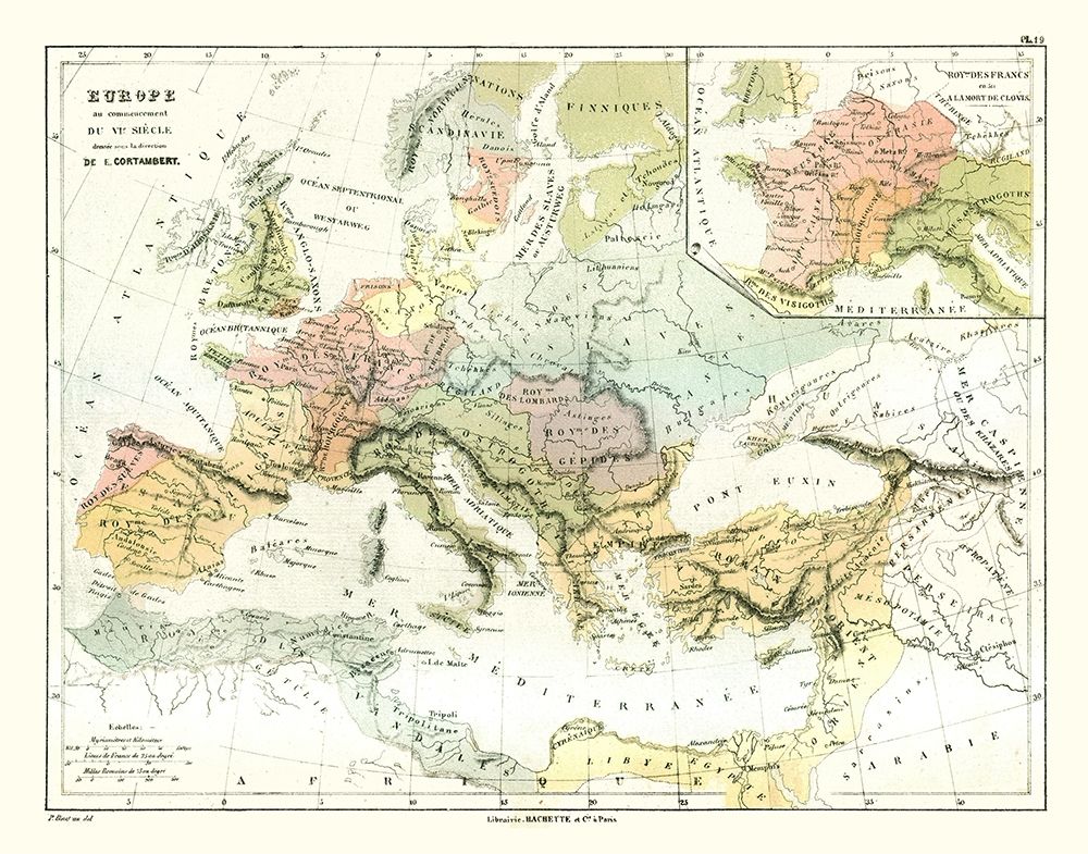 Ancient Europe Early 6th Century - Cortambert 1880