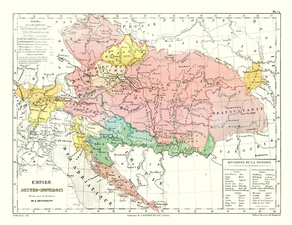 Europe Austria Hungary - Cortambert 1880