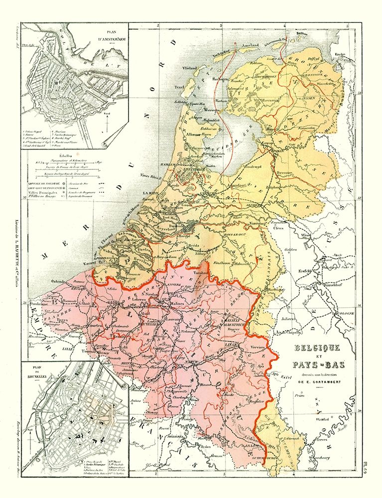 Europe Belgium Netherlands - Cortambert 1880
