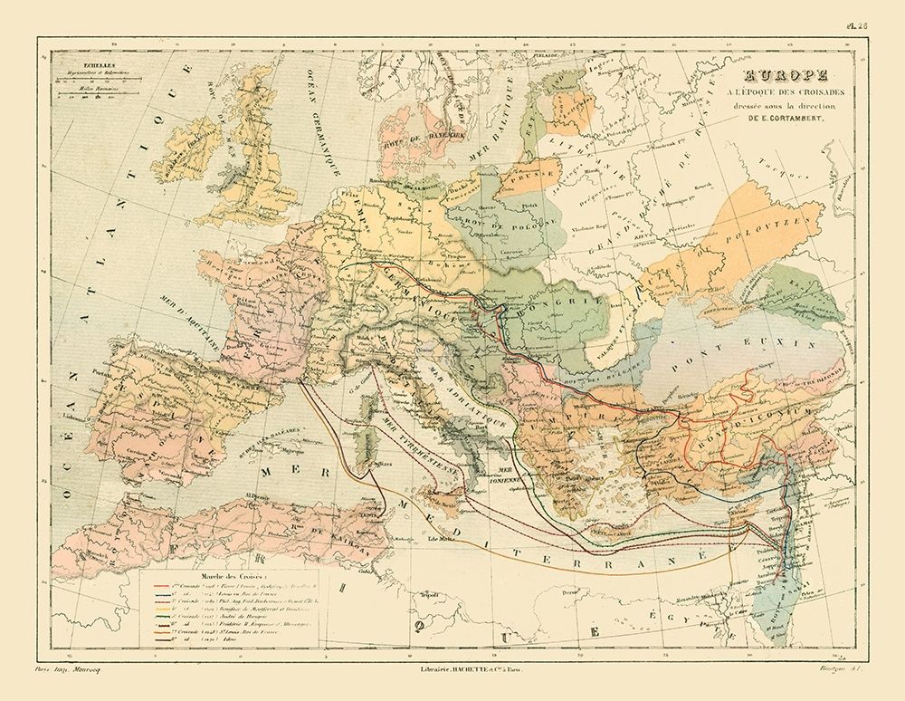 Europe Crusades - Cortambert 1880