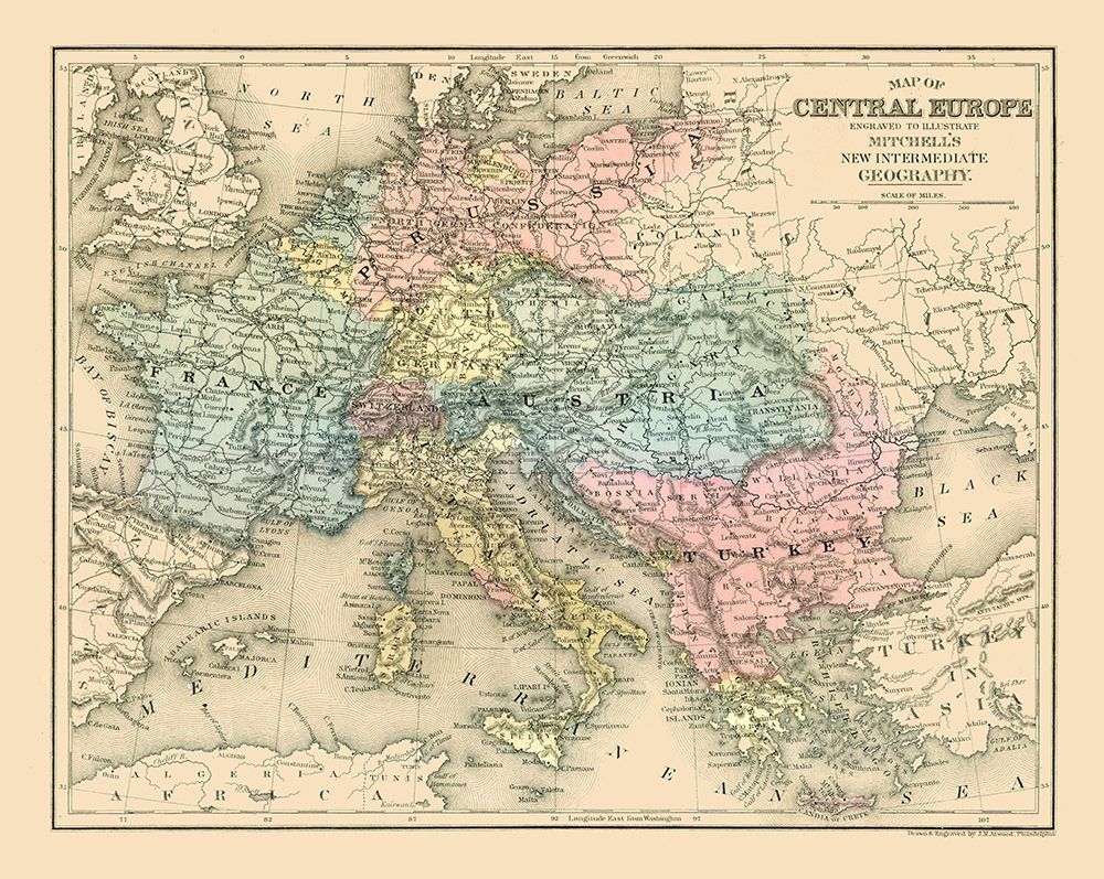 Central Europe - Mitchell 1877