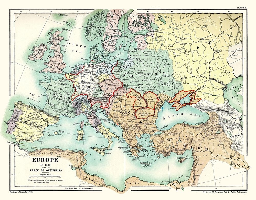 Europe 1648 Peace of Westphalia - Poole 1902