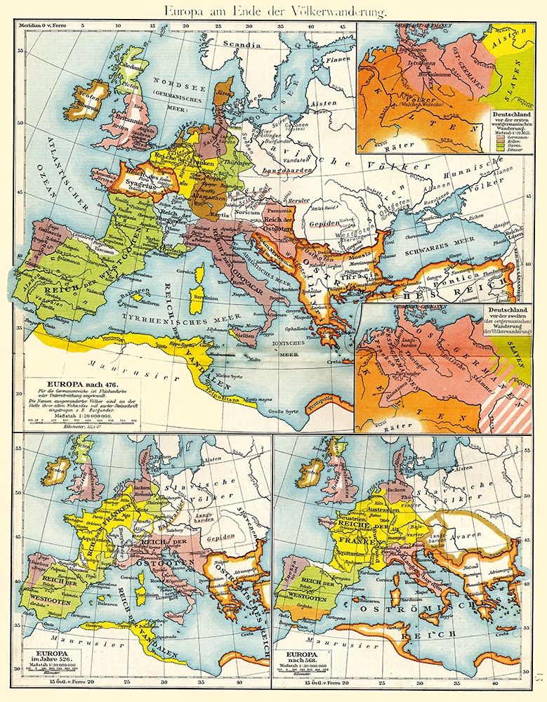 Europe End of Migrations - Putzgers 1897