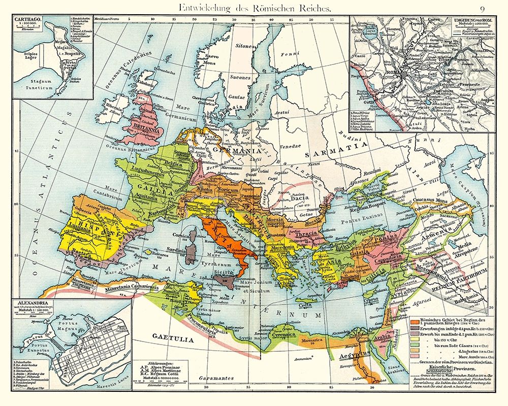 Europe Expansion Roman Rule - Putzgers 1897
