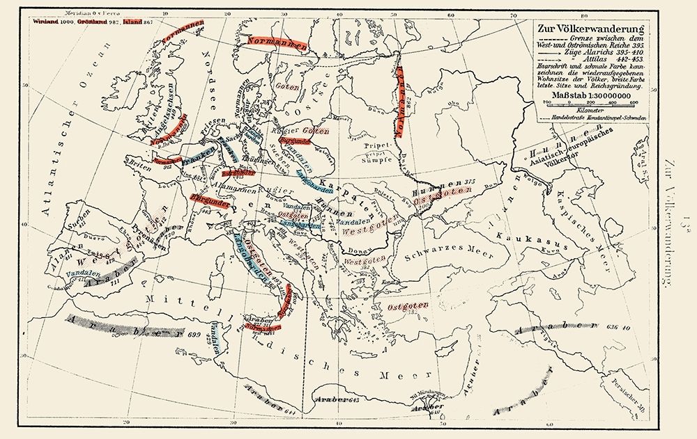 Europe Migrations 395-453 - Putzgers 1897