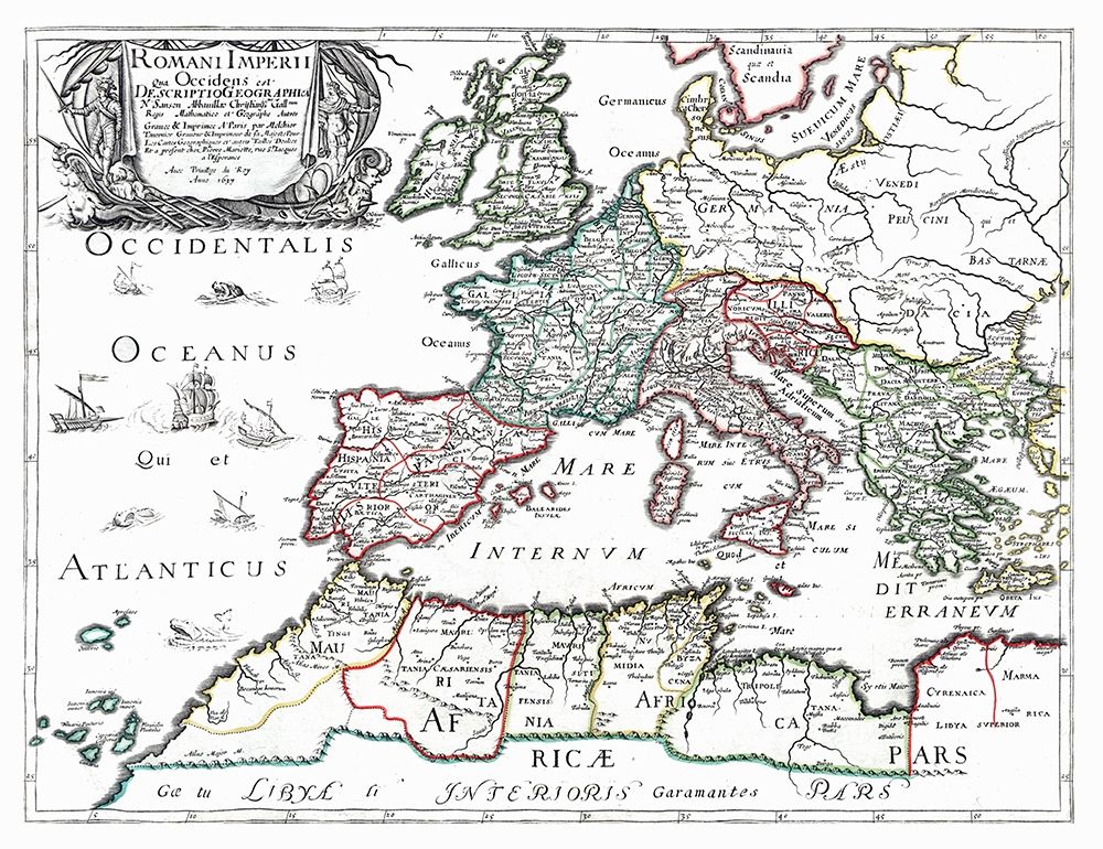 Roman Empire Europe Africa - Sanson 1641