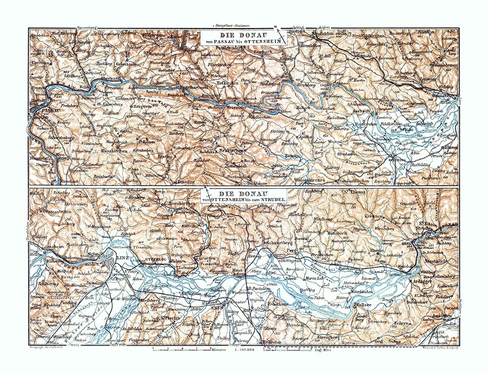 Europe Danube River Germany Austria - Baedeker