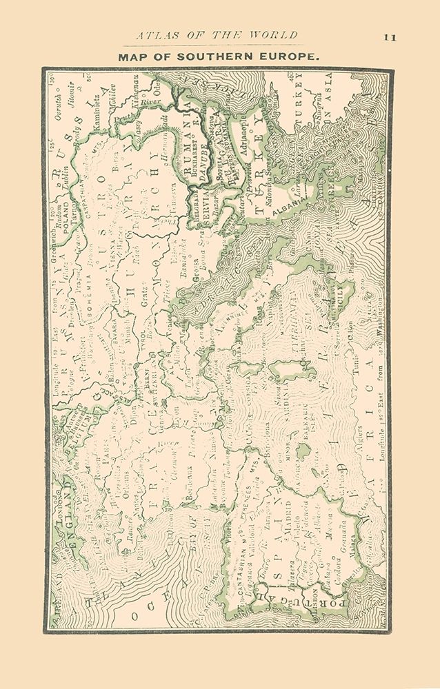 Southern Europe - Alden 1886