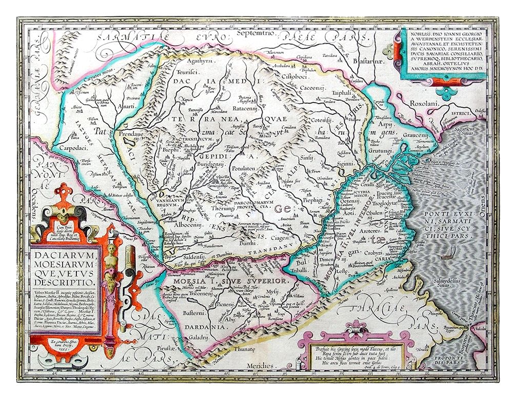 Europe Dacia Moesia - Ortelius 1570