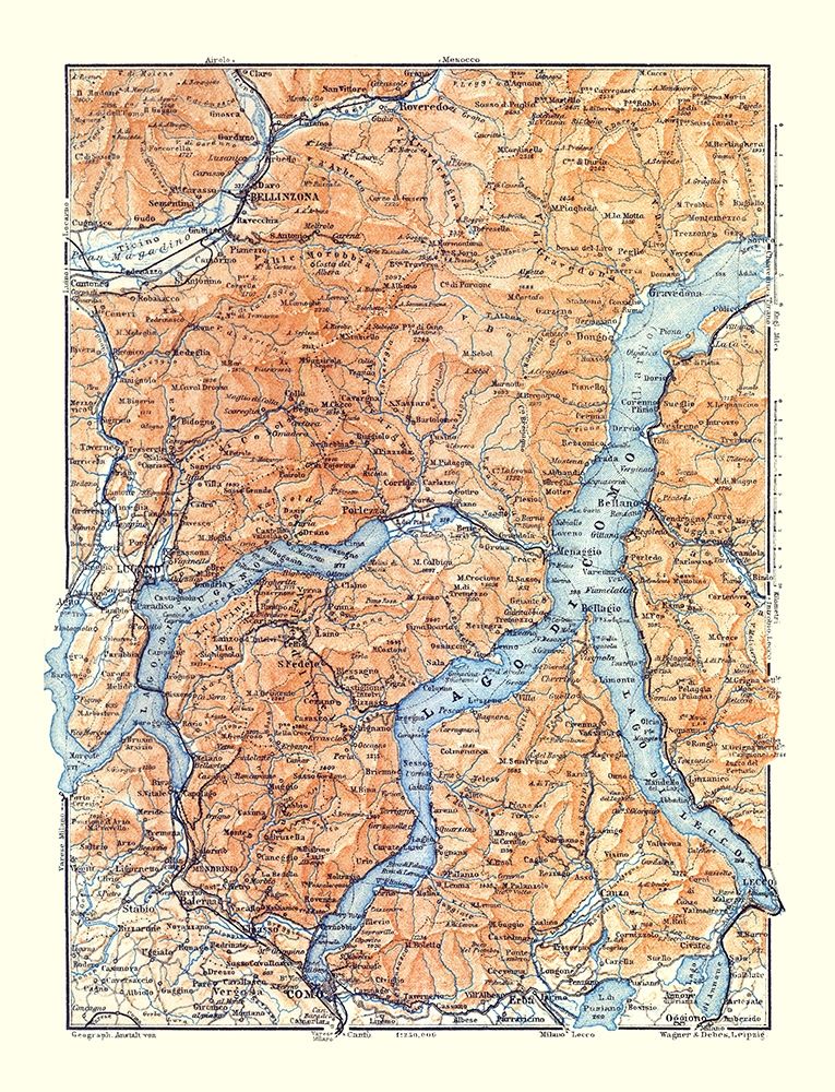 Europe Lake Como Switzerland Italy - Baedeker 1921