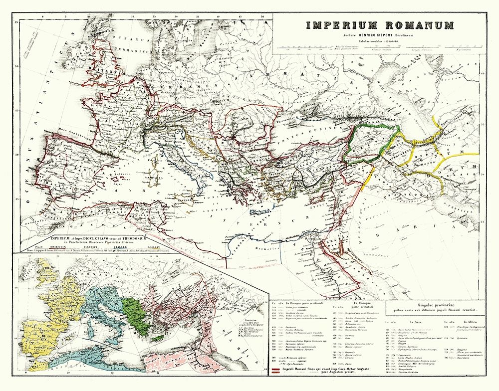 Roman Empire Europe - Kiepert 1903