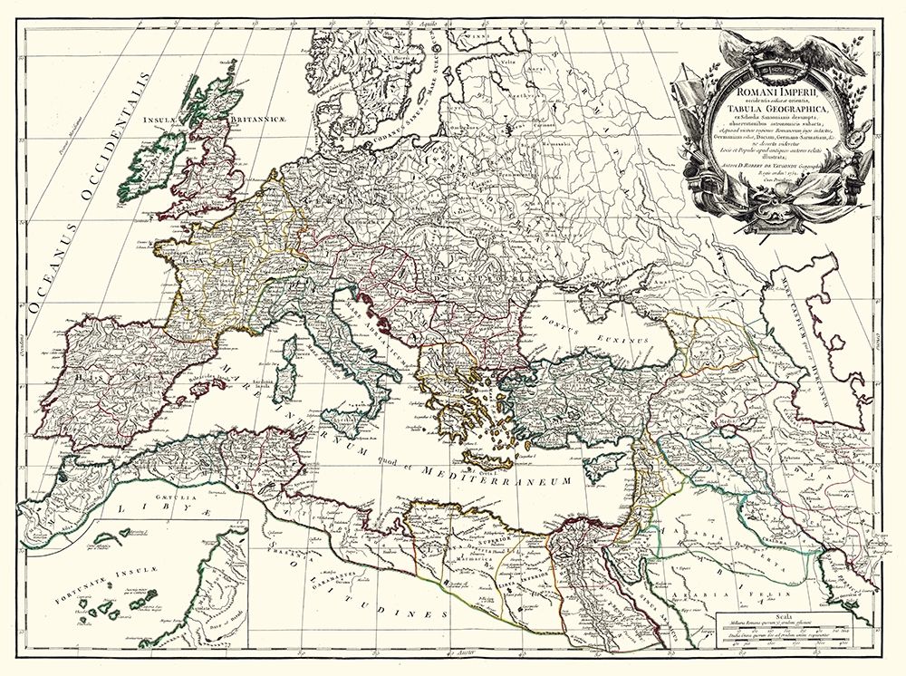 Roman Empire Europe - Vaugondy 1757