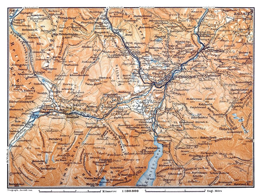 Europe Mountains Germany Austria - Baedeker 1914