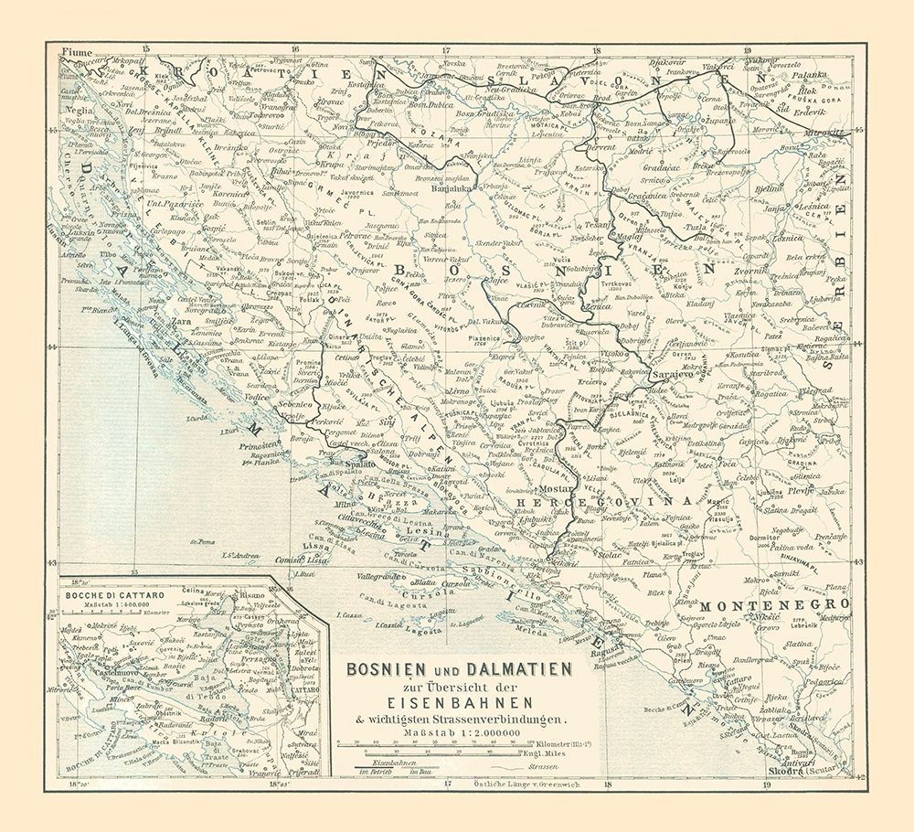 Europe Bosnia Dalmatia - Baedeker 1896
