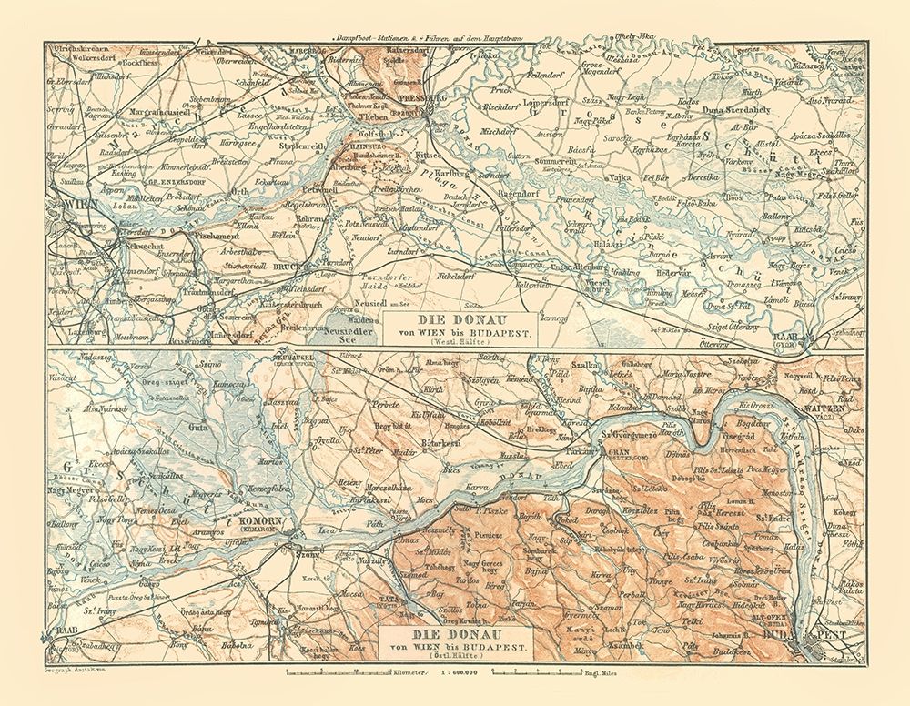 Europe Danube River Austria Hungary - Baedeker