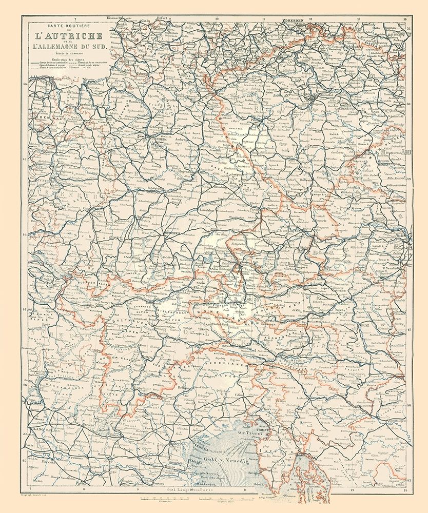 Europe Austria South Germany - Baedeker 1896