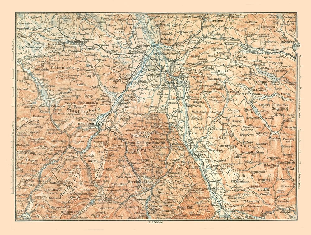Europe Mountains Austria Germany - Baedeker 1896
