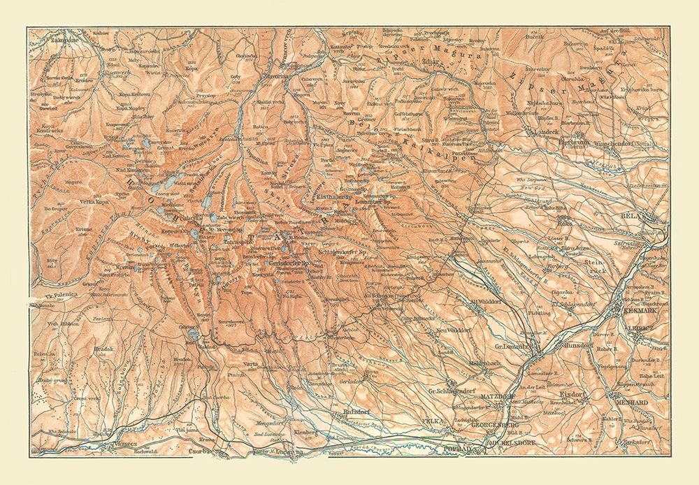 Europe Mountains Poland Slovakia - Baedeker 1896