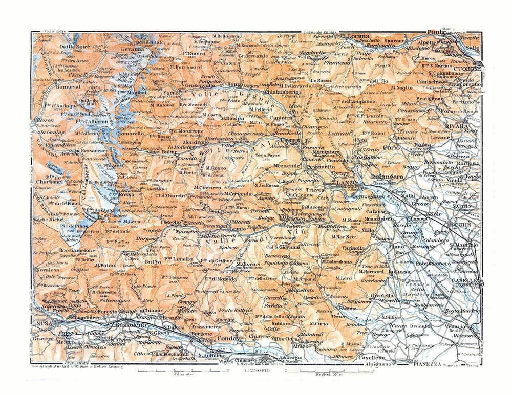 Europe Lanza Region France Italy - Bertarelli 1914