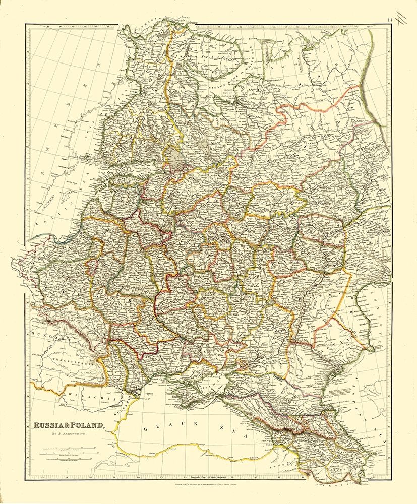 Europe Russia Poland - Arrowsmith 1832