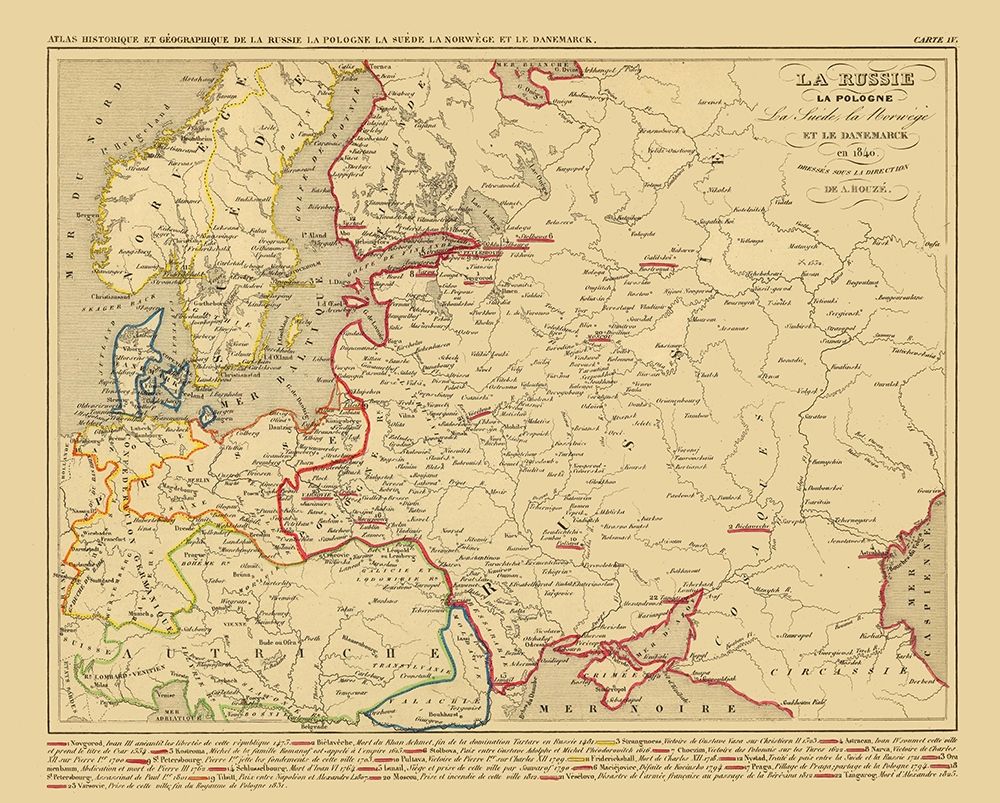 Europe Russia Poland Scandinavia - Houze 1840