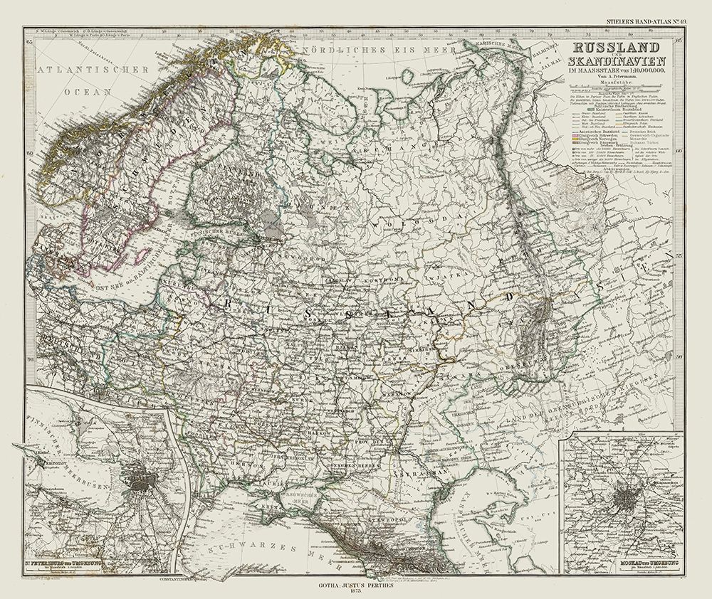 Europe Western Russian Scandinavia - Perthes 1873