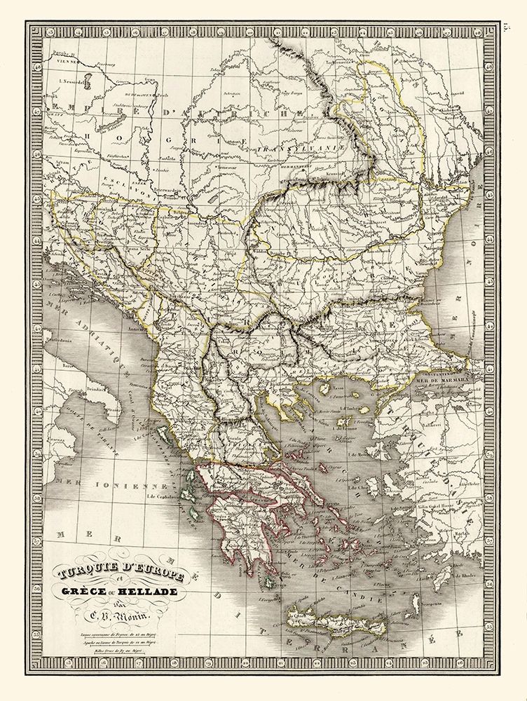 Europe Greece Turkey - Monin 1839