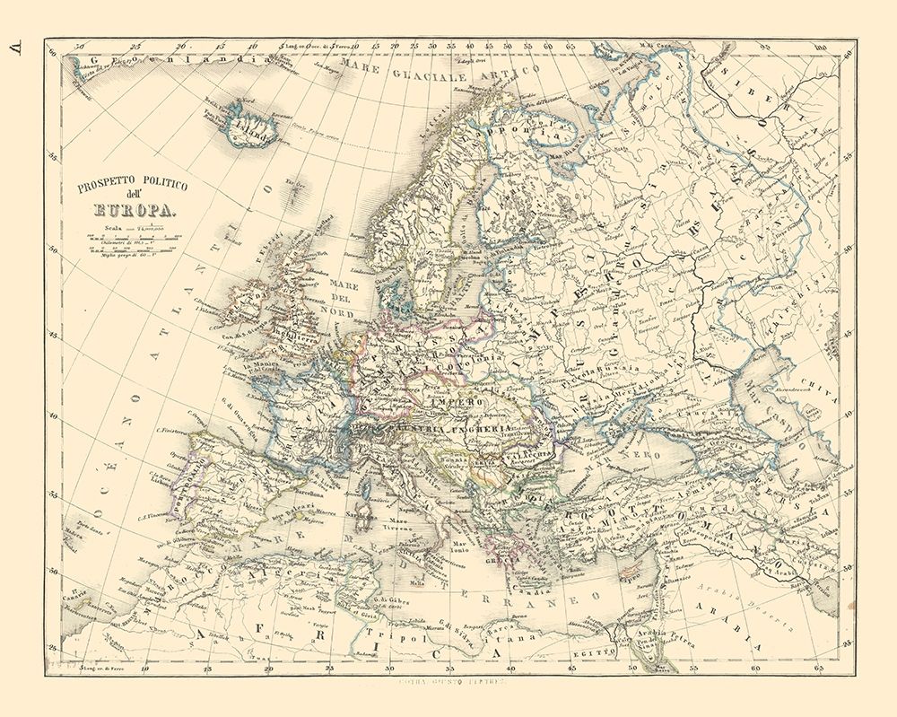 Europe Political Boundaries - Santini 1794