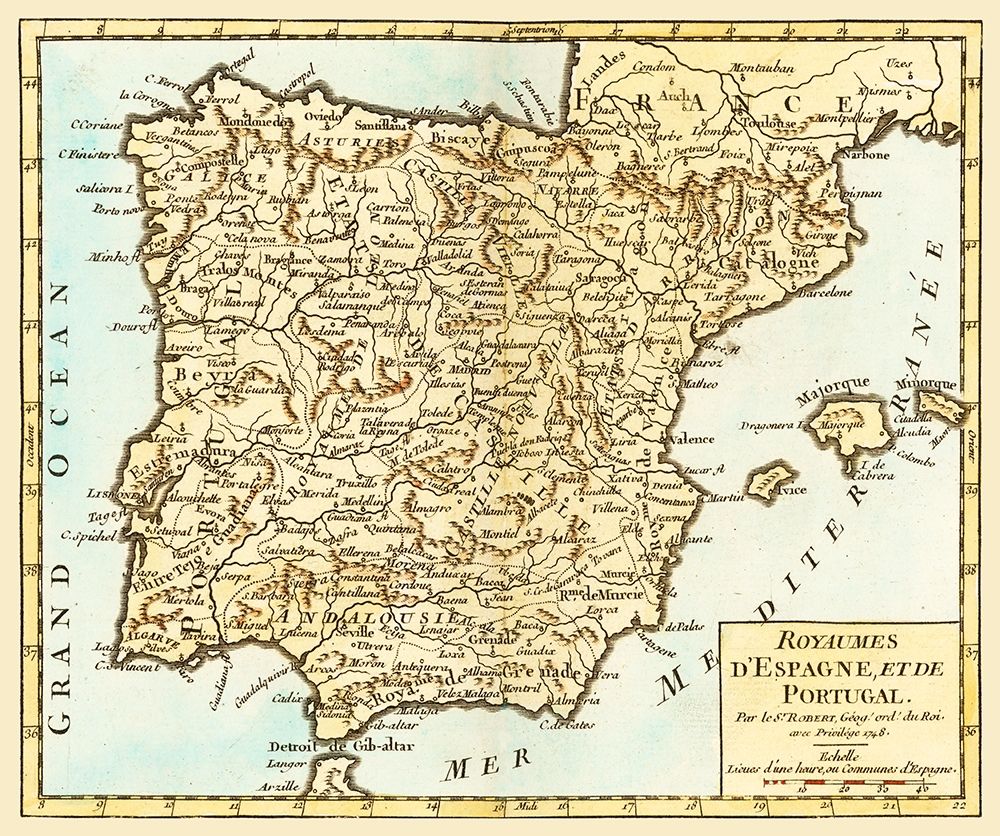 Spain Portugal - Robert 1748