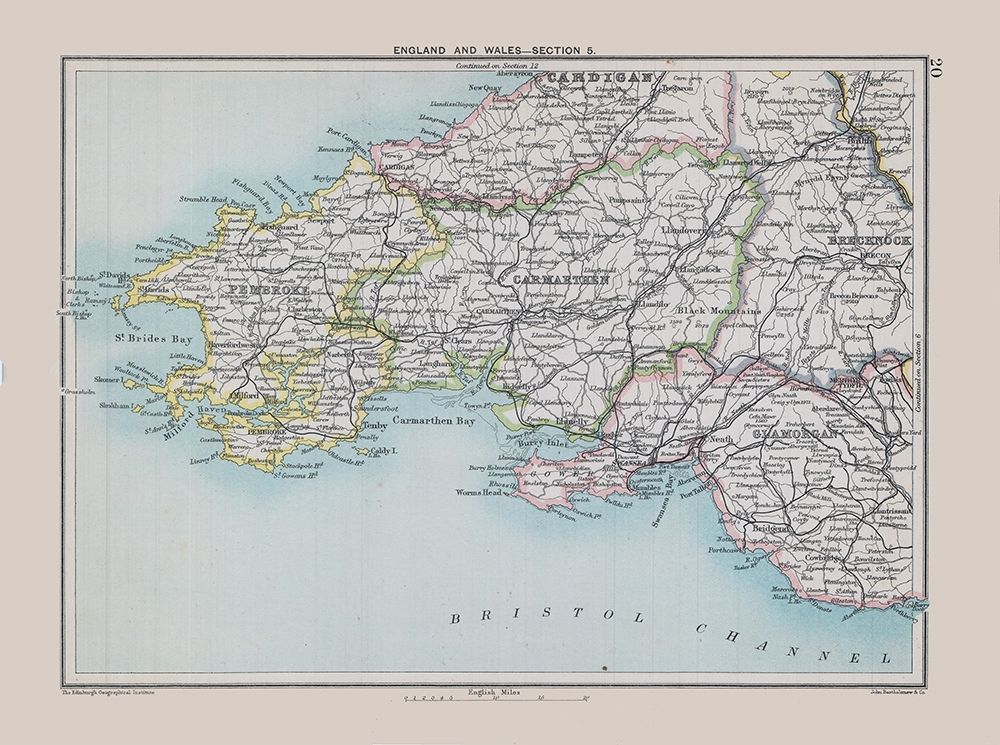 England Wales - Bartholomew 1892